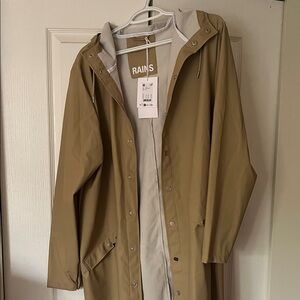 Rains Beige Hooded Jacket